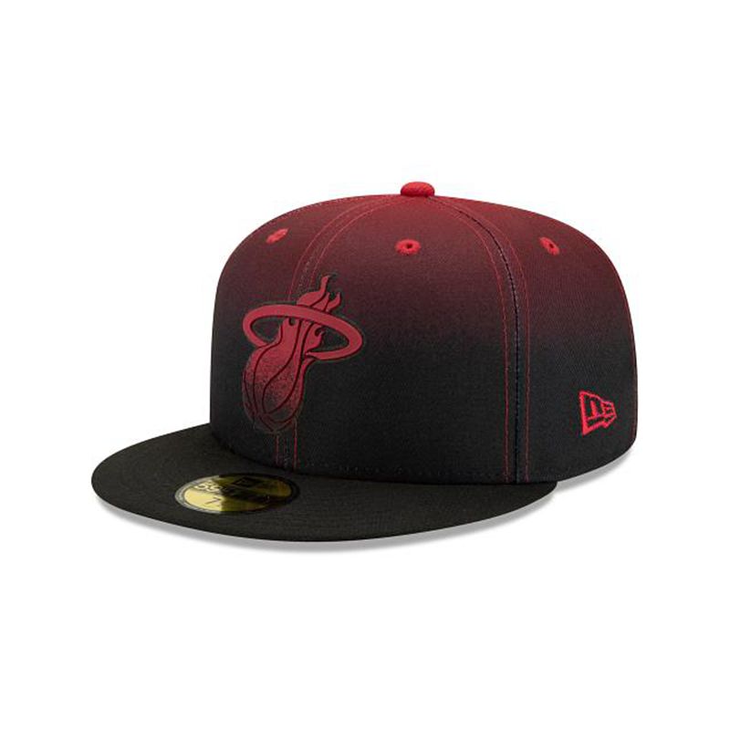 NBA Miami Heat Back Half 59Fifty Fitted (IPF2631) - Black New Era Caps